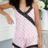 Pour Moi Sofa Love Lace Jersey PJ Set -Elomi Underwear Shop PourMoiSofaLovePJSetBlushBlack19836 8Front