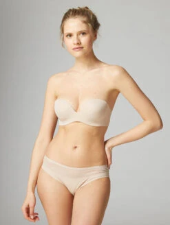 Simone Perele Essential Strapless Bra -Elomi Underwear Shop SimonePereleEssentialStraplessBraPeauRose13V303Full