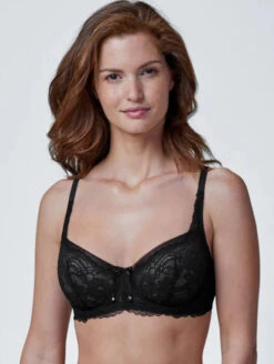 Skarlett Blue Minx Balcony Bra -Elomi Underwear Shop SkarlettBlueMinxBalconyBraBlack1733100Front