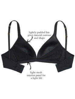 The Little Bra Company Erika Non Wire Plunge Bra 8 The Little Bra Company Erika Non Wire Plunge Bra -Elomi Underwear Shop TheLittleBraCompanyErikaSmoothBlackY001SInfo