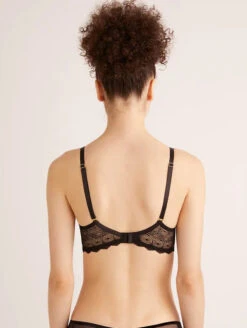 The Little Bra Company Naomi Demi Bra -Elomi Underwear Shop TheLittleBraCompanyNaomiDemiBraBlackY008Back