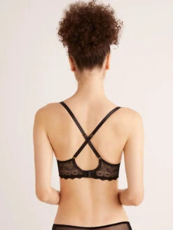 The Little Bra Company Naomi Demi Bra -Elomi Underwear Shop TheLittleBraCompanyNaomiDemiBraBlackY008BackAlt