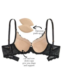 The Little Bra Company Naomi Demi Bra -Elomi Underwear Shop TheLittleBraCompanyNaomiDemiBraBlackY008Info