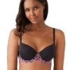 Wacoal Embrace Lace Moulded Bra -Elomi Underwear Shop WacoalEmbraceLaceMouldedBra853191BlackBerryFront
