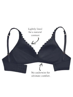 The Little Bra Company Erika Non Wire Plunge Bra -Elomi Underwear Shop Y001ErikaNonWireBraletteBlackInfo