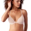 B.Tempt'd Inspired Eyelet Front Closure Bra -Elomi Underwear Shop btemptdInspiredEyeletFrontCloseBraRoseSmoke953219Front